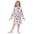 thumbnail image 6 of FORMRS Niños Bathrobe Unisex Hooded Robe Soft Plush Pajamas Sleepwear, Size 2-3T, Playful Strawberries, 6 of 7