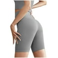 thumbnail image 4 of WMTBSRSW Spandex Yoga Shorts for Women No Front Seam High Waist Biker Shorts Tummy Control Yoga Workout Gym Bike Shorts Solid Comfy Stretch Boxer Briefs, 4 of 6