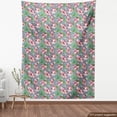 thumbnail image 4 of Ambesonne Floral Design Fabric by the Yard Upholstery, Retro Minimal Blooms, 3 Yards, Fern Green Pale Rose Rose, 4 of 5