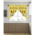 thumbnail image 4 of Swag Curtains, Spring Gnomes Daisies Bees Yellow Buffalo Plaid Rod Pocket Kitchen Curtains Valances Tier Curtains Swag Valance Curtains for Bedroom Living Room 36" x 36", 2 Panels, 4 of 6
