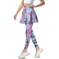 thumbnail image 2 of POLERO Womens Purple Butterfly Art Design Yoga Leggings Skirt with Leggings Skirted Legging Slim Fit Workout Running Pants High Waist Full Length Gym Pants with Pockets for Women Plus Size, 2 of 7