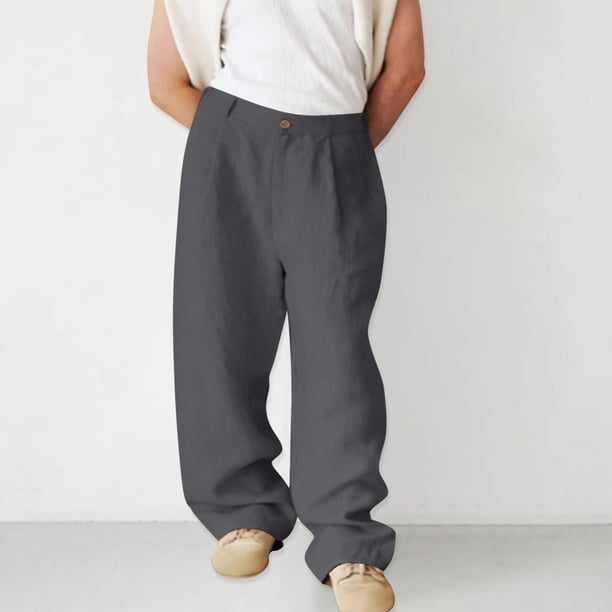Pantalones largos para hombre, lisos, informales, con múltiples bolsillos y botones, para exteriores, rectos, para fitness, cargo, poliéster