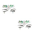 thumbnail image 4 of Seitruly Ojo Cara Gemas Cuentas Rhinestone Autoadhesivo Pegatinas Frente Joyería temporal DIY Traje de uñas Maquillaje de boda Verde Verde 2Conjunto, 4 of 6