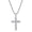 Silver, variant on Stainless Steel 26 MM Inlaid White Stone Cross Pendant Necklace for Women Mom Daughter Minimalist Delicate Classic Jewelry Silver