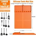 thumbnail image 4 of Silicone Grill Mat, Griddle Tools Mat for Blackstone, Spatula Grill Mat with Drip Pad for Kitchen, Cooking, Countertop, BBQ Caddy Utensils Holder Griddle Accessories for Blackstone, 4 of 7