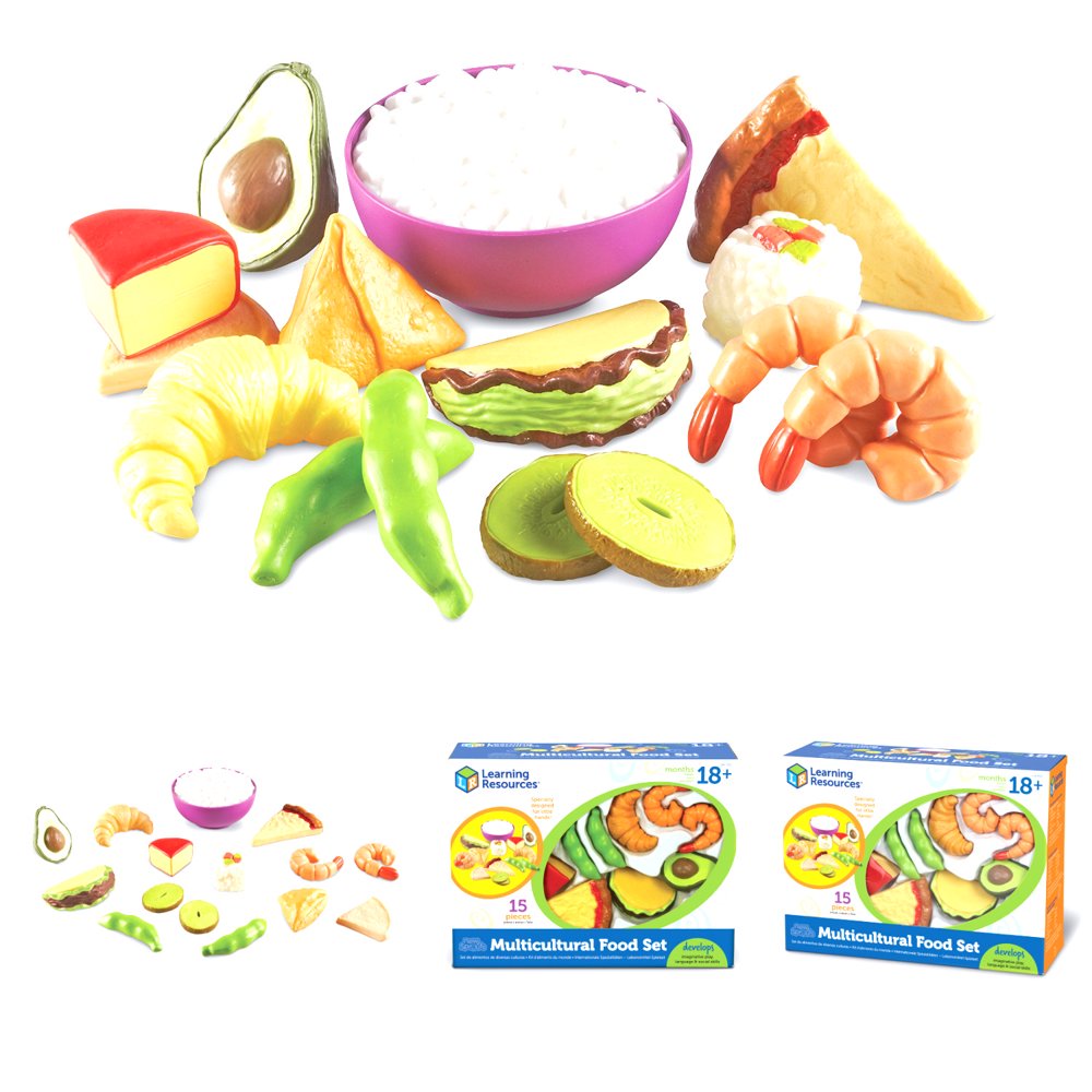Learning Resources New Sprouts Multicultural Play Food Set, 15 Pieces