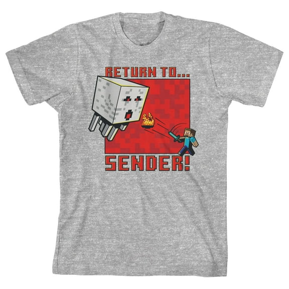 Minecraft Return to Sender Youth Athletic Heather Graphic Tee - S