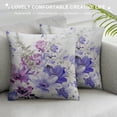 thumbnail image 3 of Lavender Throw Pillow Cushion Cover, Pastel Cornflowers Bridal Classic Design Gentle Floral Print Wedding Design, Decorative Square Accent Pillow Case,  Violet White Pink, 3 of 5