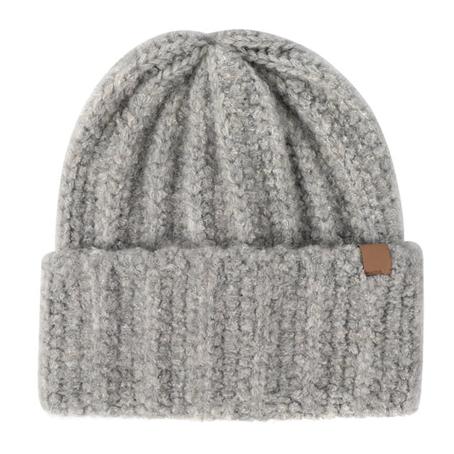 Gorro de lana de invierno cálido de poliéster de punto suave para mujer