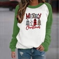 thumbnail image 1 of Meichang Chandails en Molleton Joyeux Noël pour Femmes, Chandails en Molleton Graphiques à Carreaux Léopard, Manches Longues Raglan, Col Rond, Pull Tendance Patchwork, 1 of 6