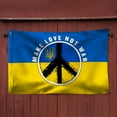 thumbnail image 4 of Flagwix Make Love, Not War. Peace Sign Ukraine Grommet Flag THN3779GFv1 - 3x5 ft., No Flag Pole Rings, 4 of 6