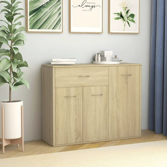 Charmma Sideboard Cabinet Sonoma Oak 34.7"x11.8"x27.6" Chipboard