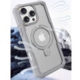 thumbnail image 6 of for iPhone 16 Pro Max Case, Adjustable Ring Holder Stand, Shockproof Four-Corners Drop Protective Case Support Wireless Charging, Frosted Translucent Rugged Cover for iPhone 16 Pro Max, Black, 6 of 6