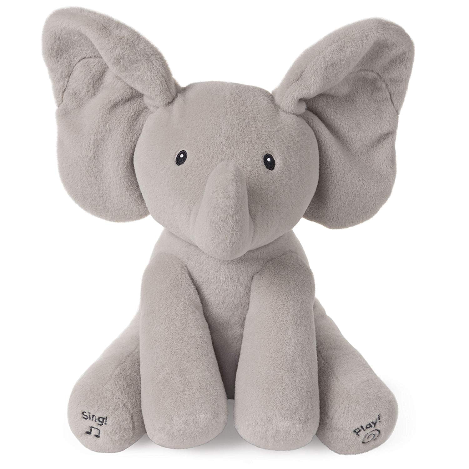 Baby GUND Animated Flappy The Elephant Stuffed Animal Plush Gray 12" 