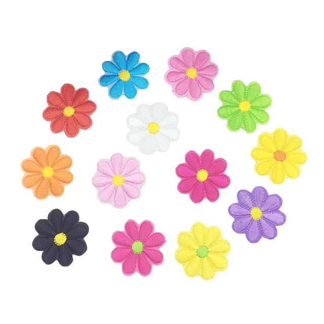26 parches bordados para niños, apliques de girasoles en dos colores, para planchar, para manualidades, decoración, vaqueros, chaquetas, ropa y bolsos (color aleatorio).