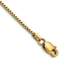 10k Solid Yellow Gold .95mm Box Chain Bracelet 7 Inch Link Bracelet for Women and Men - 1.2 Grams
