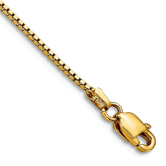 10k Solid Yellow Gold .95mm Box Chain Bracelet 7 Inch Link Bracelet for Women and Men - 1.2 Grams