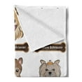thumbnail image 2 of Dog Soft Flannel Fleece Throw Blanket, Various Type of Dogs Nameplate Boston Terrier Domestic Animal Faithful Loyal, Cozy Plush for Indoor and Outdoor Use, 50" x 60", Grey Cream White, by Ambesonne, 2 of 5