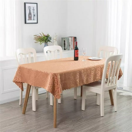 

Round Tablecloth Wrinkle Resistant Wipeable Table Cover For Banquet Restaurant-Rectangle-Light coffee-Round diameter320cm(126in)