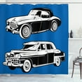 thumbnail image 1 of Ambesonne Cars Shower Curtain, Black and White Vehicle, 69"Wx70"L, Navy Blue Black White, 1 of 3