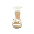 thumbnail image 6 of BLISSFUL STEP Women's Shoes Floral Lace Espadrille Wedge Heel Open Toe Sandals Green 6, 6 of 7