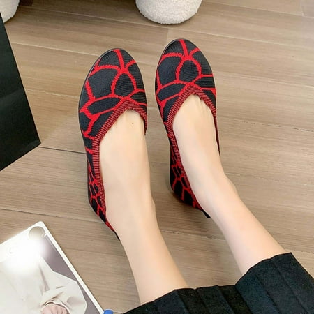 Frostluinai Women Sandals Savings 2023! Womens Multicolor Round-Toe Flats Shoes Lightweight Soft Sneakers Casual Shoe