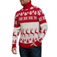 thumbnail image 1 of WEAIXIMIUNG Pull de Noël pour Hommes Pull Décontracté Arbre de Noël Pull Col Roulé Thème de Noël, 1 of 5