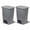 Grey, variant on Glad Kitchen Trash Can with Lid, Stainless Foot Pedal and Garbage Bag Rings, 20 Gal, Black
