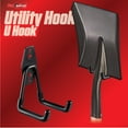 thumbnail image 6 of (2 pack) PeerBasics, U Hook, 3" Utility Hook, Metal, PVC Coated, Black, 50 lb Capacity, Hardware Included, 6 of 9