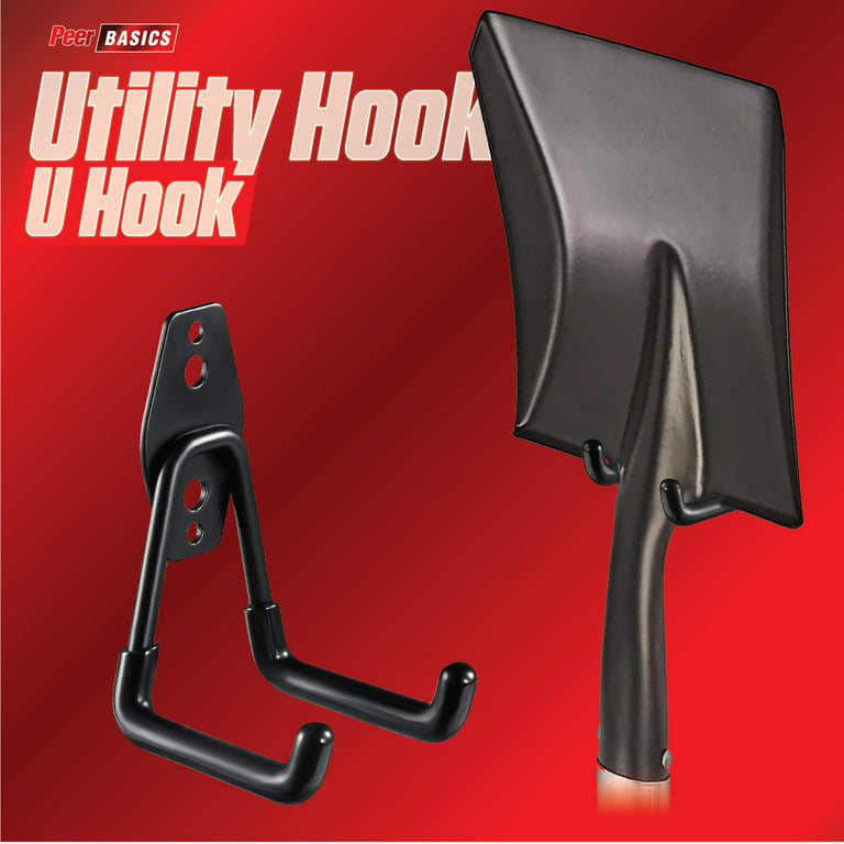 HUBERT® Black ABS Plastic Magnetic Knife Bar with Hooks - 24L