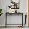 thumbnail image 3 of VECELO Console Table with Power Outlet & USB Port, 39.4" Narrow Sofa Table with Charging Station, Industrial Entryway Table for Living Room, Hallway, Foyer, Bedroom, Brown, 3 of 8