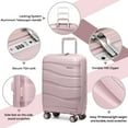 thumbnail image 6 of Joyway 5-Piece Luggage Set PP Hardshell Spinner Suitcase with TSA Lock - (Expandable Carry-On 20 Inch) (24 Inch 28 Inch) for School, Travel, Weekend - Rose Gold, 6 of 10