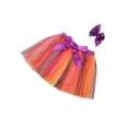 thumbnail image 4 of Inevnen Layered Tulle Rainbow Tutu Skirt for Toddler Baby Girls Birthday Party Petal Skirts with Headwear, 4 of 7
