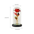 thumbnail image 3 of Latrodar Romantic Glass Rose Flower Wedding Safe&Non-Toxic Valentine's Day Gift Red 10x5.2 Inch Home Decor, 3 of 3