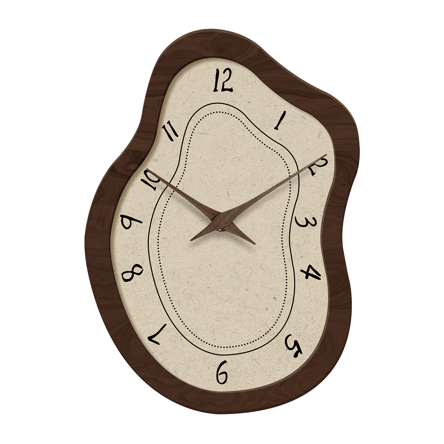 Vintage Brown Wooden Wall Clocks Battery Operated 12 Inch Farmhouse Silent Clock