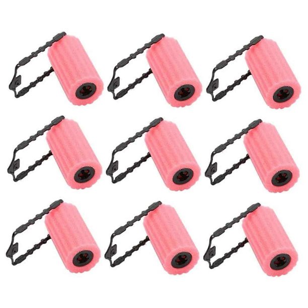 12 rulos de esponja rosa para el cabello, herramientas de peinado sin calor para mujeres, ligeros y fáciles de usar.