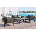 thumbnail image 3 of GO 4-Piece Rope Sofa Set with Thick Cushions and Toughened Glass Table, All-Weather Patio Furniture Set For 4 Person With Loveseat, Gray, 3 of 5