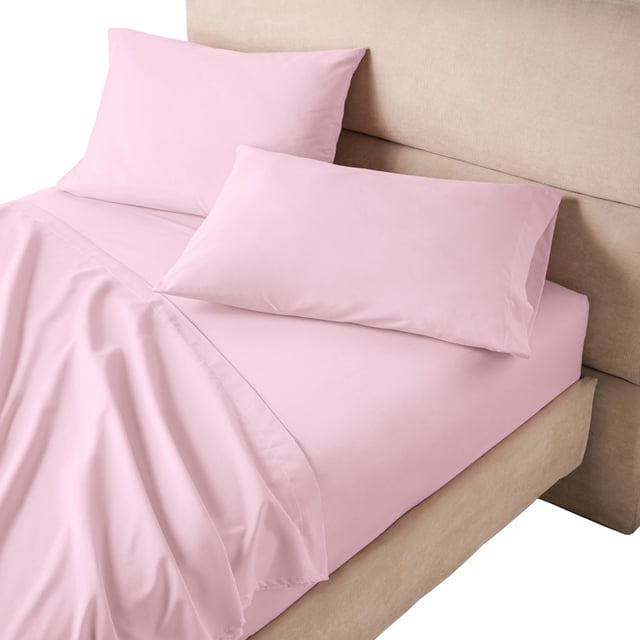 Juego Sabana Matrimonial Percal Rosa Light Colchas Concord