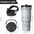 thumbnail image 4 of Floral 30oz Handheld Travel Tumbler with Handle – Double Wall Stainless Steel Insulated Cup, Flip Straw Lid, Leak-Proof & BPA-Free, Durable Hot & Cold Drink Mug,Thanksgiving, Xmas, Spring ,Flower, 4 of 6
