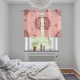 thumbnail image 4 of Pink Floral Kitchen Curtains Window Panels, Circular Flowers Ethnic Abstract Aesthetic Insulated Window Treatment Curtain, Grommet Curtains for Bedroom/Living Room/Bathroom, 2 Piece 27.5"Wx39"L, 4 of 8