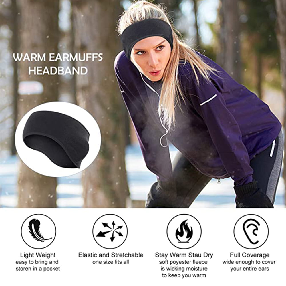 Women Men Winter Ponytail Headband Fleece Ear Cover Keep Warmer