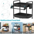 thumbnail image 2 of Carrito de almacenamiento rodante, Carrito utilitario de 3 niveles para organización de cuarto de lavado, Unidad de estantería móvil, Organizador de baño con toallero, rueda bloqueable, 2 of 4
