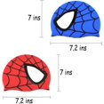 thumbnail image 2 of ZHAOCHENG Juego de 2 gorros de natación unisex, impermeables, con diseño de alas para deportes acuáticos, gorro de pelo largo para niños y niñas de 3 a 6 años, 2 of 5