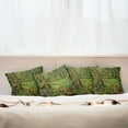 thumbnail image 4 of Ambesonne Forest Throw Pillow Cover 4 Pack, Woodland Bushes Moss, 24", Green, 4 of 5