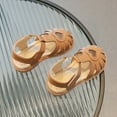 thumbnail image 5 of AJTQTH Gradiator Sandals for Girls Closed-Toe Hollow-Out Sandals Faux Leather Low-Heel Soft Soled Sandals Velcro Straps Shoes for Summer Casual Beach Walking Sport Brown 3 Years, 5 of 5