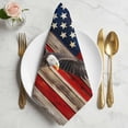 thumbnail image 2 of Cloth Napkins Set of 4 - 20x20 Inches, American Flag Washable Reusable Table Napkins, Eagle Blue Red USA Flag Retro Soft & Absortbent Dining Napkin for Party Wedding Hotel Restaurant, 2 of 9