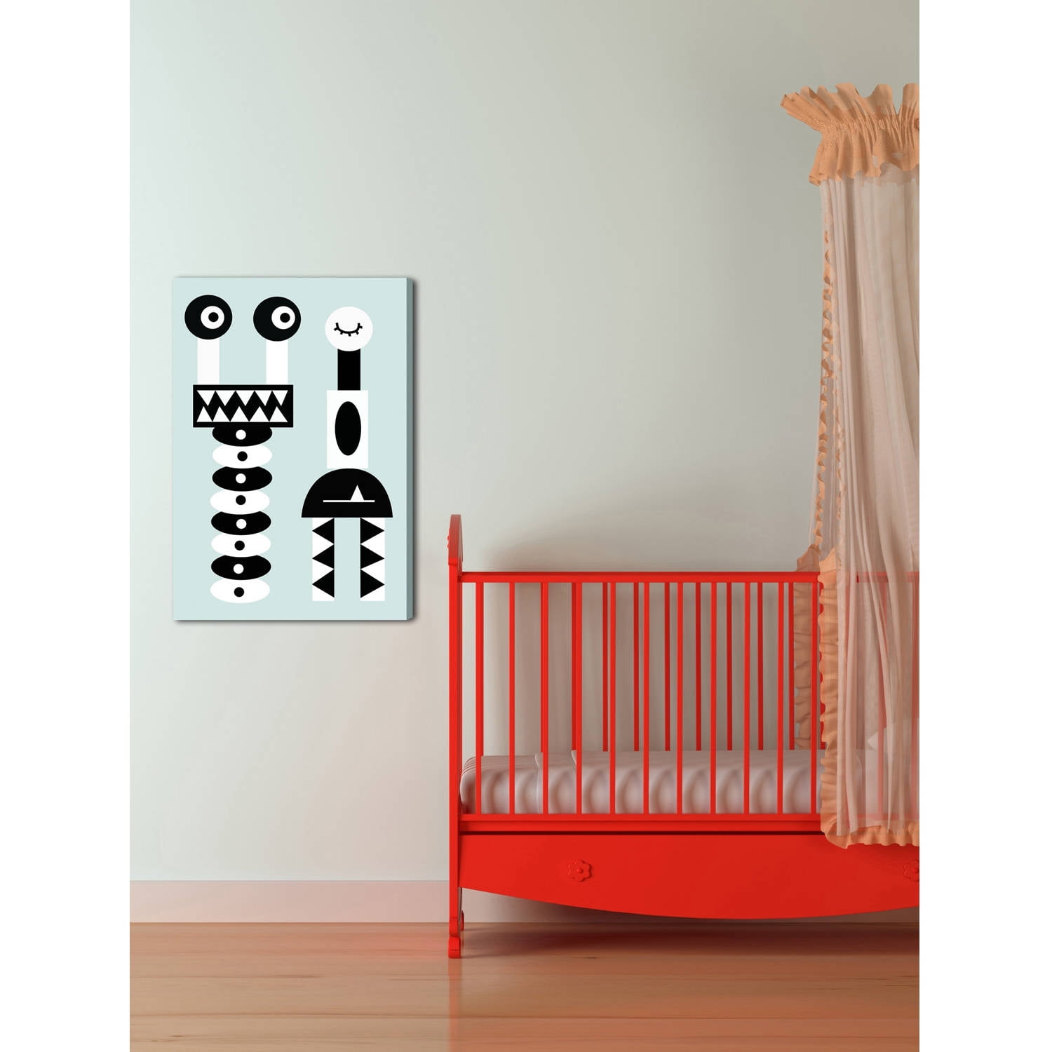 Marmont Hill "Robot Grin" by Katarina Snygg Painting Print on Wrapped Canvas