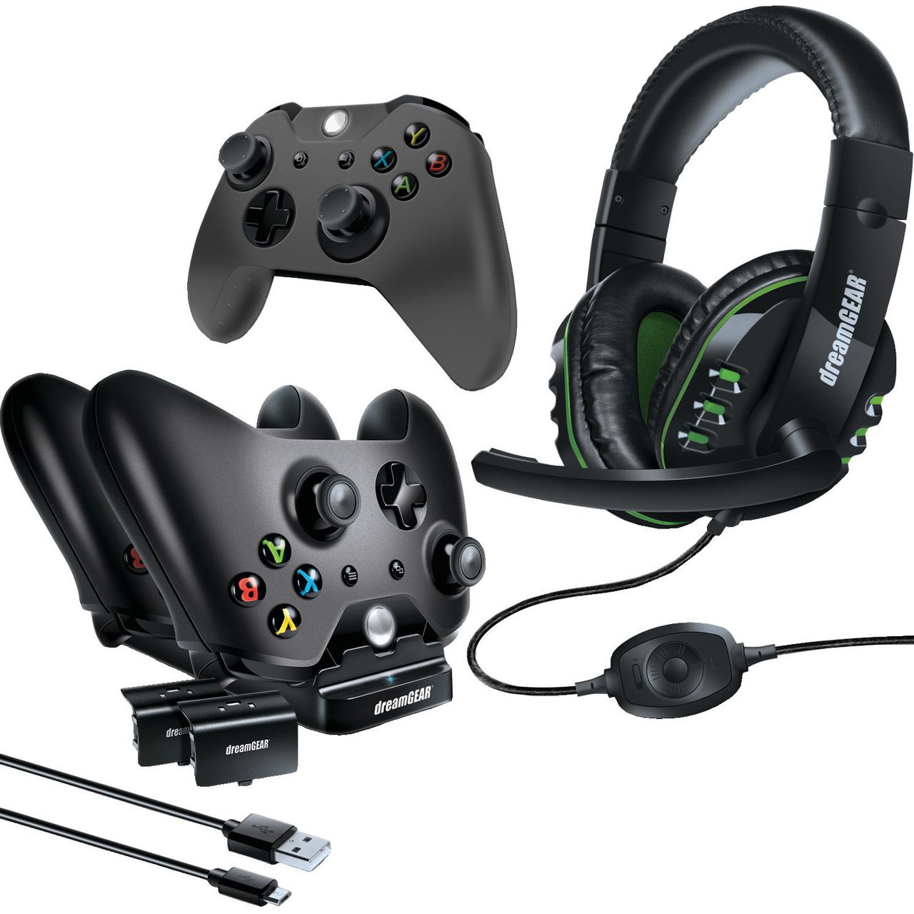 dreamGEAR Xbox One Advanced Gamer's Starter Kit Headset, Charging