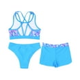 thumbnail image 4 of YONGHS Kids Girls 3Pcs Tankini Swimsuit Crop Top with Boyshorts Briefs Bathing Suit Blue 4, 4 of 6