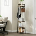 thumbnail image 4 of Freestanding Coat Rack with 3 Shelves 7 Hooks Industrial Style Rustic Brown Black Hall Tree Clothes Organizer, 4 of 8
